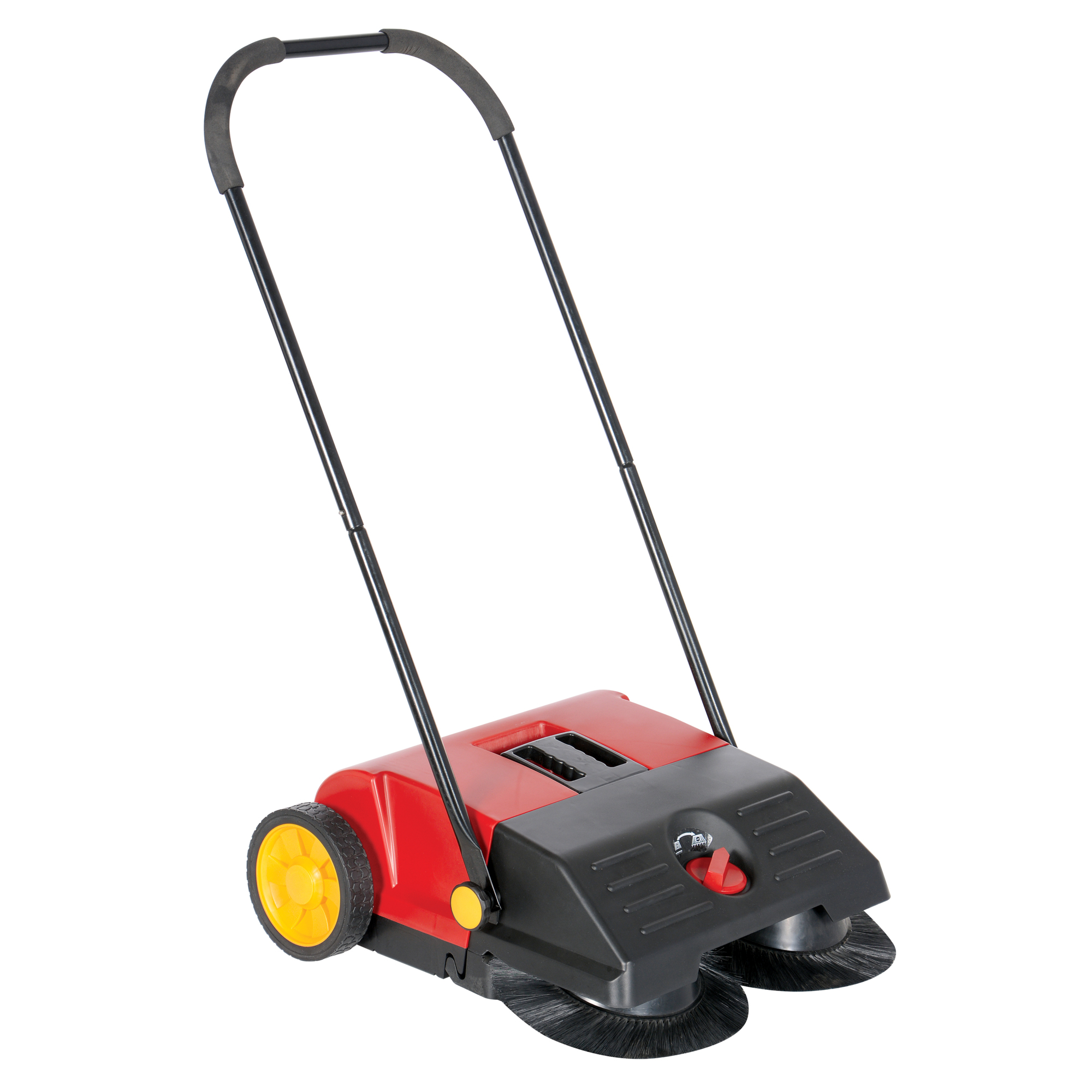 Vestil Gear Driven Manual Brush Sweeper - 22in. Sweeping Width, Retractable Handle, Model# JAN-SM